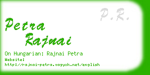 petra rajnai business card